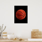 Zwart Oranje Basketball Poster (Keuken)