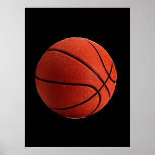 Zwart Oranje Basketball Poster