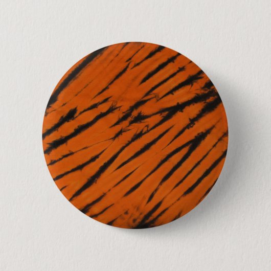 Zwart & Oranje Bengaals Stripe Button (Voorkant)