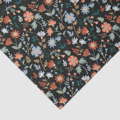 Zwart Oranje blauw flessenpatroon Tissuepapier (Detail)