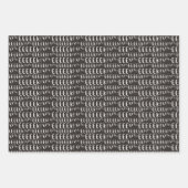 Zwart Oranje Boo Banner Eek Pset Halloween Inpakpapier Vel (Voorkant 3)