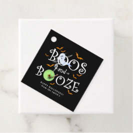 Zwart-Oranje Boos & Booze Halloween Bedankjes Labels