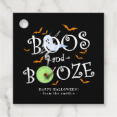 Zwart-Oranje Boos & Booze Halloween Bedankjes Labels (Voorkant)