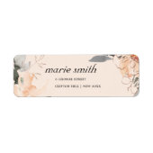 ZWART ORANJE BROWN WATERVERF FLORAAL ADRES ETIKET (Voorkant)