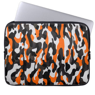 Zwart Oranje camouflage patroon Elektronische tas