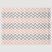 Zwart Oranje Chevron Zigzag Tissuepapier (Voorkant)