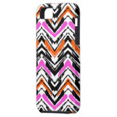 Zwart, Oranje en roze hand getekend Chevron Patter Case-Mate iPhone Case (Achterkant Links)