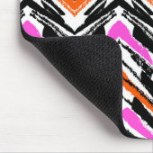 Zwart, Oranje en roze hand getekend Chevron Patter Muismat (Hoek)