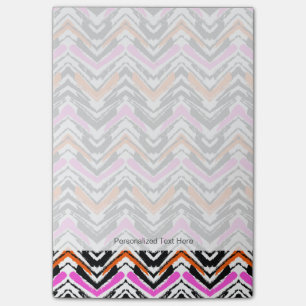 Zwart, Oranje en roze hand getekend Chevron Patter Post-it® Notes