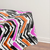 Zwart, Oranje en roze hand getekend Chevron Patter Tafelkleed (Voorbeeld)