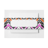 Zwart, Oranje en roze hand getekend Chevron Patter Uitnodigingen Wikkel (Voorkant Voorbeeld)