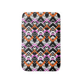 Zwart, Oranje en roze hand getekend pijlpatroon Badmat (Voorkant Verticaal)