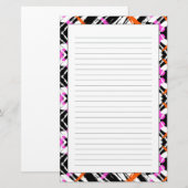 Zwart, Oranje en roze hand getekend pijlpatroon Briefpapier (Voorkant / Achterkant)