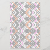 Zwart, Oranje en roze hand getekend pijlpatroon Briefpapier (Voorkant)