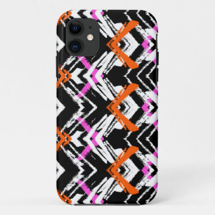 Zwart, Oranje en roze hand getekend pijlpatroon Case-Mate iPhone Case