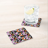 Zwart, Oranje en roze hand getekend pijlpatroon Kartonnen Onderzetters (Insitu)