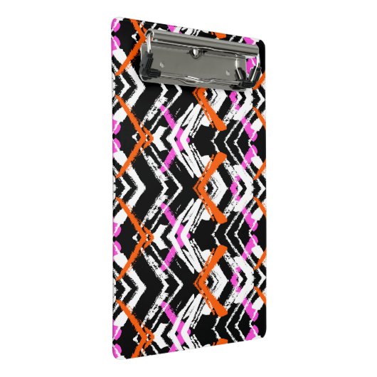 Zwart, Oranje en roze hand getekend pijlpatroon Mini Klembord (Schuin)