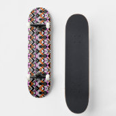 Zwart, Oranje en roze hand getekend pijlpatroon Skateboard (Voorkant)