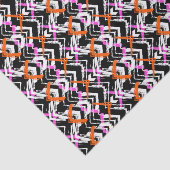 Zwart, Oranje en roze hand getekend pijlpatroon Tissuepapier (Detail)
