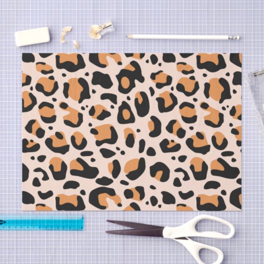 Zwart Oranje Funky Luipaardprint Decoupage Tissuepapier (Craft)