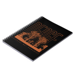 Zwart Oranje Futuristisch Vrede Spiraal Notitieboe Notitieboek