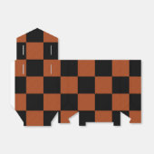 Zwart & Oranje Geruit Vierkant Buffalo Plaid Bedankdoosjes (Uitgevouwen)