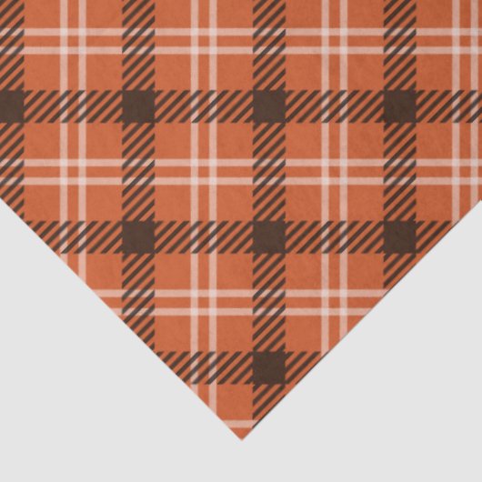 Zwart & Oranje Gingham Tissue Papier (Detail)