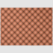 Zwart & Oranje Gingham Tissue Papier (Voorkant)