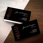 Zwart-Oranje Hallo Visitekaartje