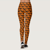 Zwart-Oranje Halloween Bat Costume Leggings (Achterkant)