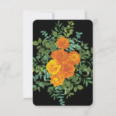 Zwart & Oranje Halloween Gotische Trouwcollectie Kaart (Achterkant)