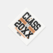 Zwart/Oranje jaar Servet (Hoek)