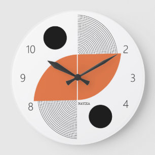 Zwart Oranje Japan Kunst Minimalistische Gepersona Grote Klok