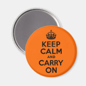 Zwart Oranje kalm houden en doorgaan Magneet (Voorkant / Achterkant)