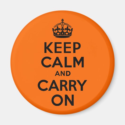 Zwart Oranje kalm houden en doorgaan Magneet (Voorkant)