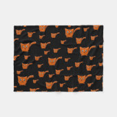 Zwart-Oranje Kat Fleece Deken (Voorkant (Horizontaal))