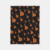 Zwart-Oranje Kat Fleece Deken (Voorkant)