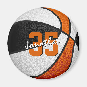 Zwart oranje kinder sportfeestgeschenken Basketbal Magneet
