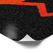 Zwart Oranje Kokopelli Southwestern Design Perfect Poster (Hoek)