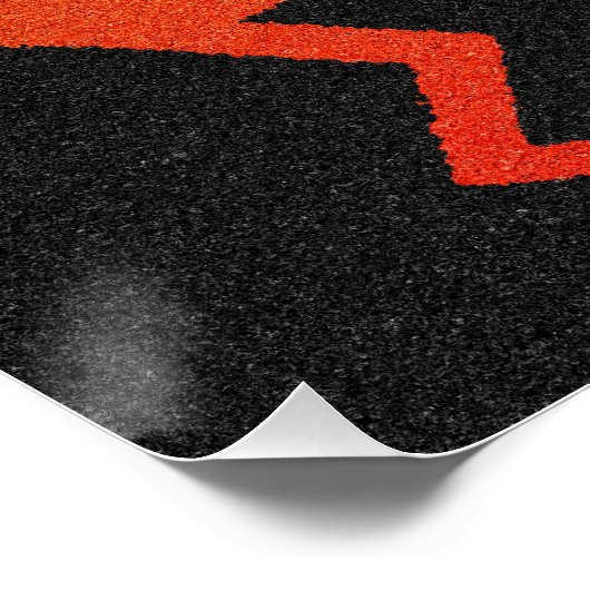 Zwart Oranje Kokopelli Southwestern Design Perfect Poster (Hoek)