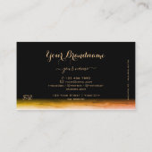 Zwart Oranje marmer Pattern Shadow Font Monogram Visitekaartje (Achterkant)