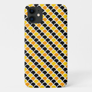 Zwart oranje marokkaans patroonontwerp Case-Mate iPhone case