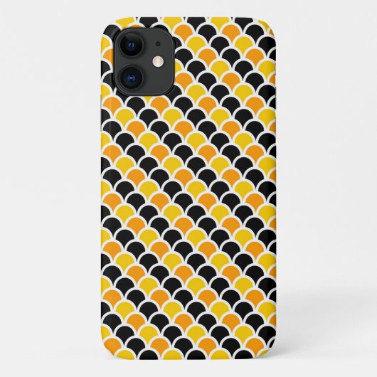 Zwart oranje marokkaans patroonontwerp Case-Mate iPhone case (Achterkant)