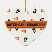 Zwart-Oranje megafoons, speciaal gepersonaliseerd Keramisch Ornament (Achterkant)