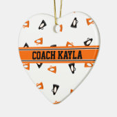 Zwart-Oranje megafoons, speciaal gepersonaliseerd Keramisch Ornament (Links)