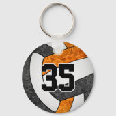 Zwart oranje Meisjes Volleybal sleutelhanger Team  (Voorkant)