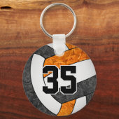 Zwart oranje Meisjes Volleybal sleutelhanger Team  (Voorkant)