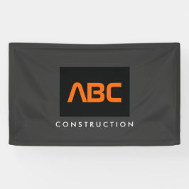 Zwart/Oranje Monogram Logo Constructie Spandoek