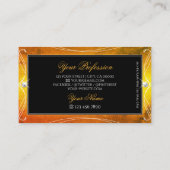Zwart Oranje  mousserende diamant Visitekaartje (Achterkant)