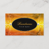 Zwart Oranje  mousserende diamant Visitekaartje (Voorkant)